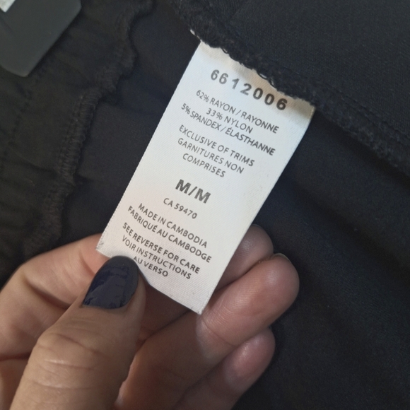 Badgley Mischka Medium black elastic waist draw string straight leg trousers - Picture 5 of 6